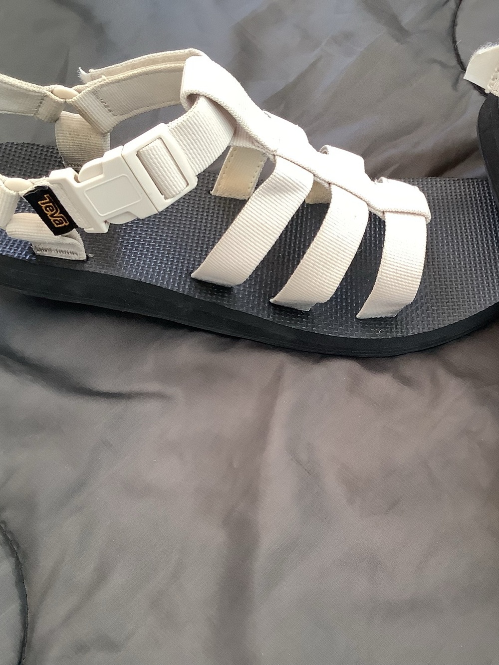 Teva White and Black Strappy Outdoor Sandals